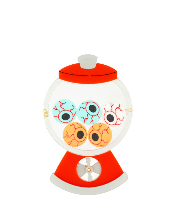 Keep an Eye on the Gum Machine Brooch - Interactive -