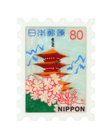 Kiyomizu Temple in Kyoto Stamp Brooch