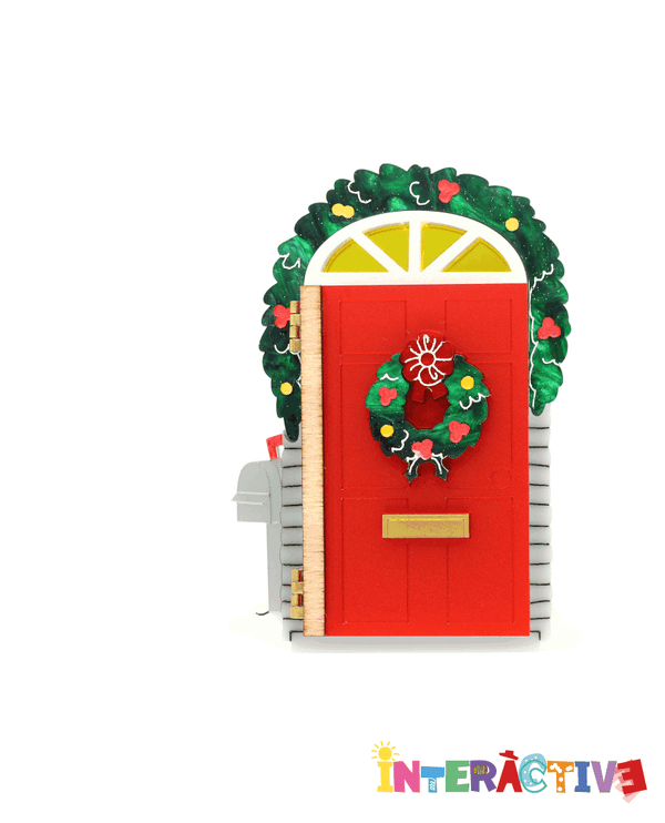 Knock knock, Open The Christmas Door! Brooch -Interactive-