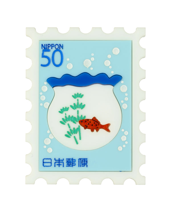 Konnichiwa from Japan Stamp Brooch