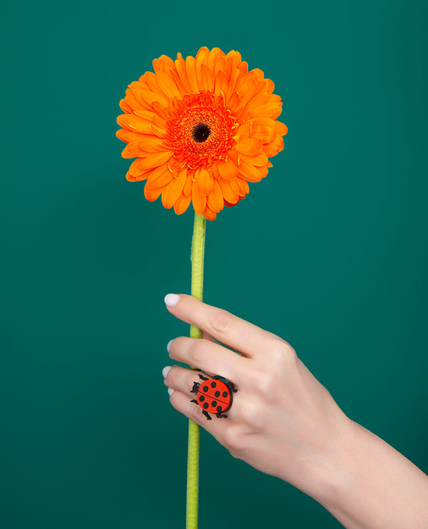 Lady Bug Crawling Ring