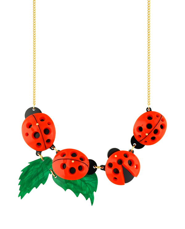 Ladybird Cluster Vine Necklace