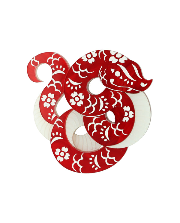 Lianhua slippery serpent brooch