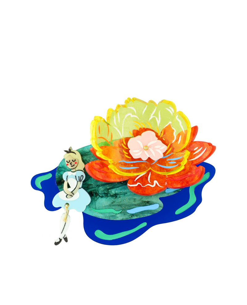 Little Alice by the Lily Pond Brooch