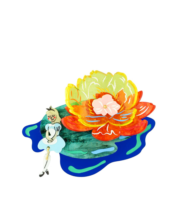 Little Alice by the Lily Pond Brooch