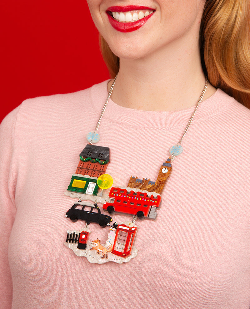London Lights and Snowy Nights Statement Necklace