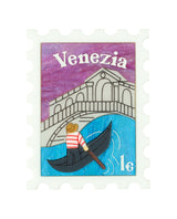 Love in Venice in the Rialto Stamp Brooch