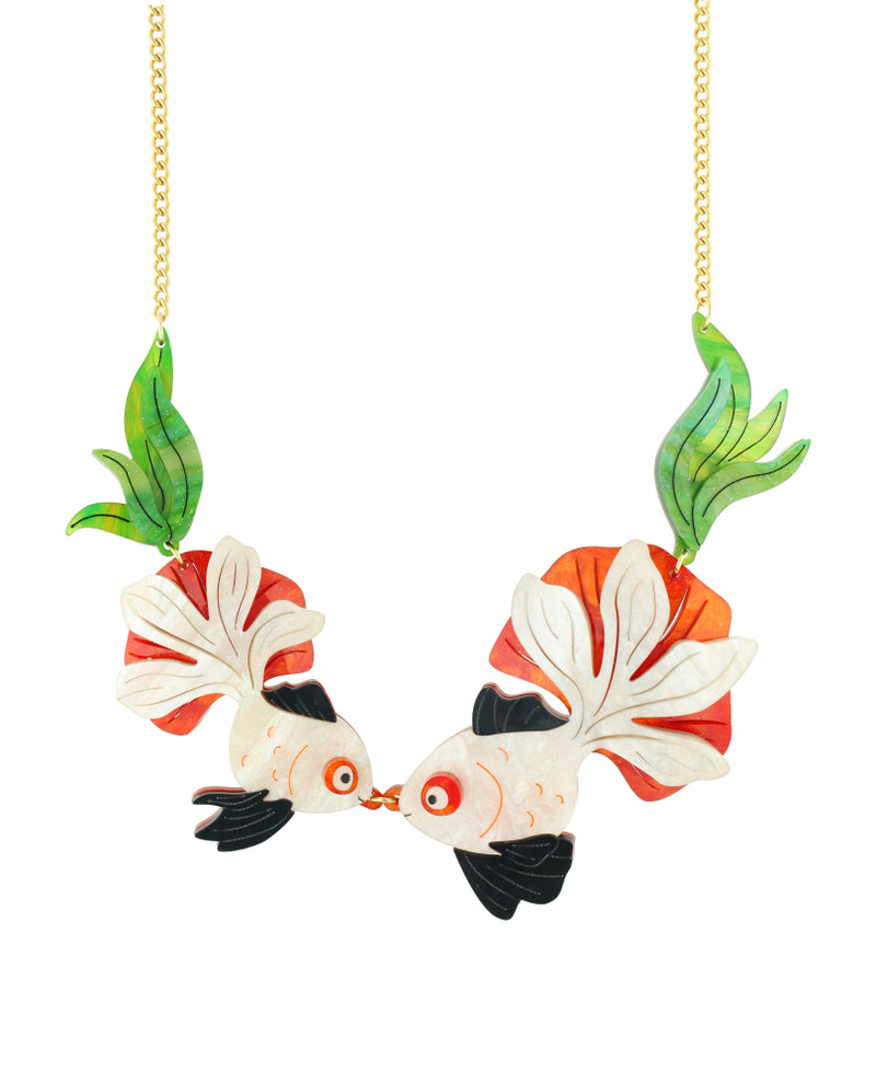 Lovey-dovey chinese goldfish necklace