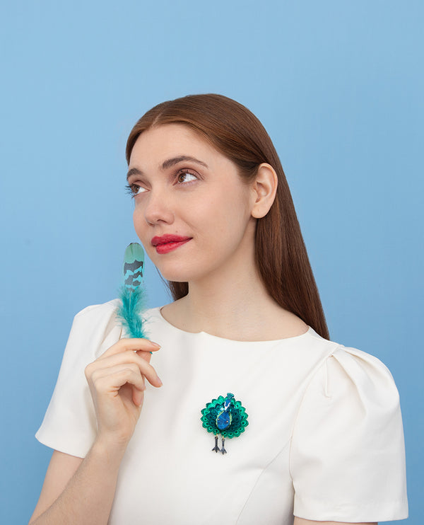 Majestic Peacock Statement Brooch