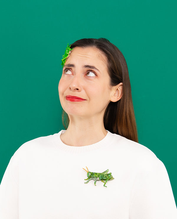 Meadow Grasshopper Brooch -Interactive-