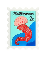 Mediterranean Jellyfish Stamp brooch