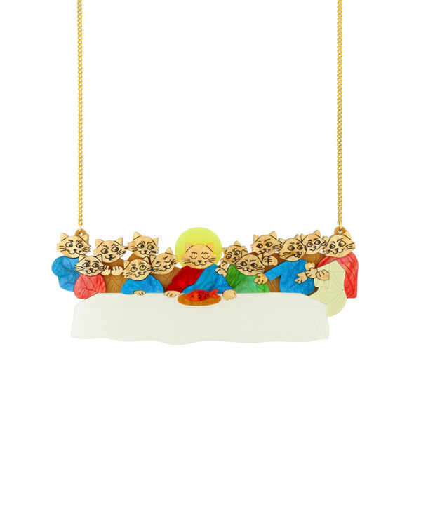 Meow, The Last Kitty Supper Necklace