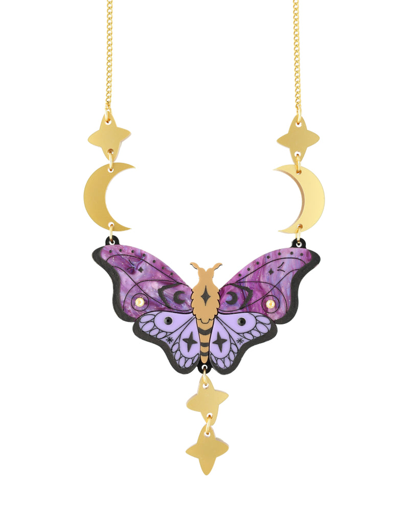 Moth Magic at Dusk Necklace