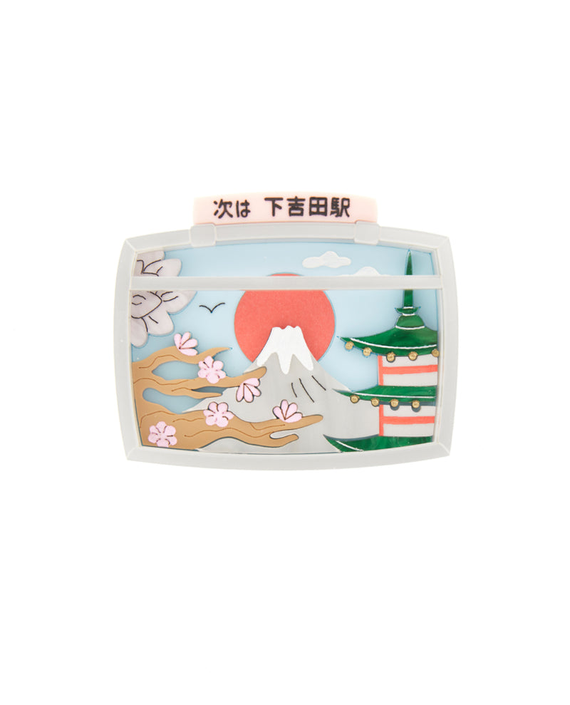 Mount Fuji Outside The Train Window Brooch