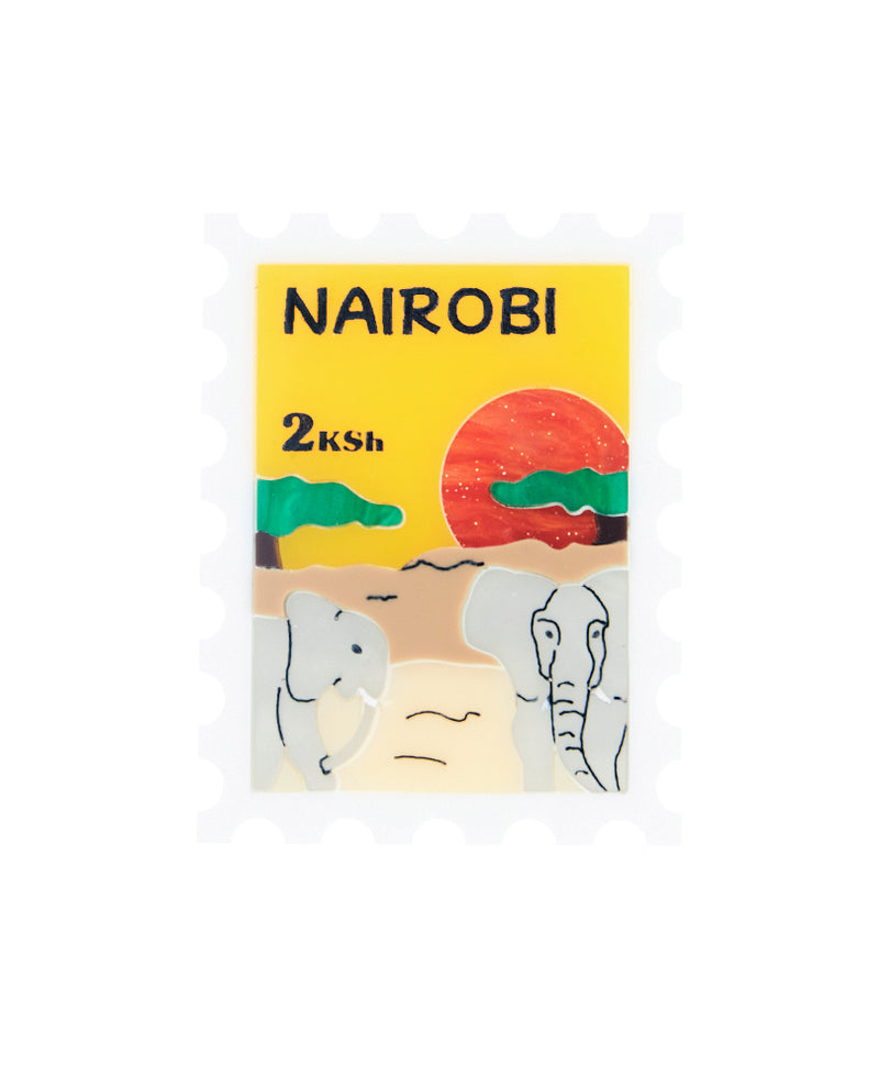 Nairobi Wildlife Stamp Brooch