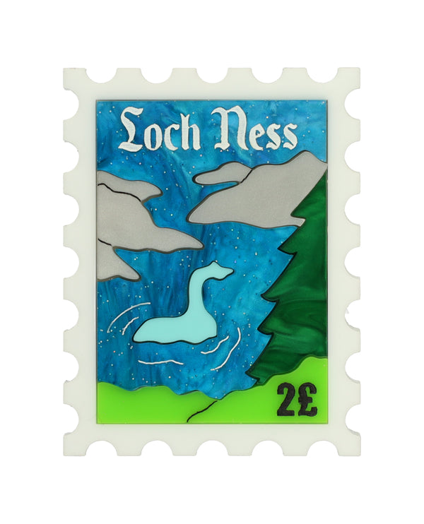 Nessie The Loch Ness Monster Stamp Brooch