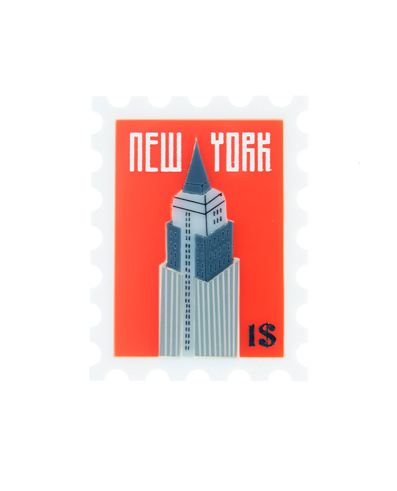 New York Empire State Stamp Brooch