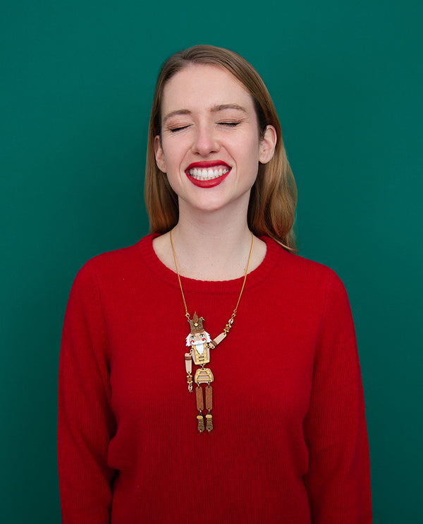 Nutcracker’s Wooden Frolic Necklace Interactive