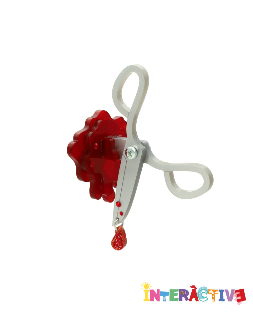OUCH! Scissors Straight to my Heart Brooch -Interactive-