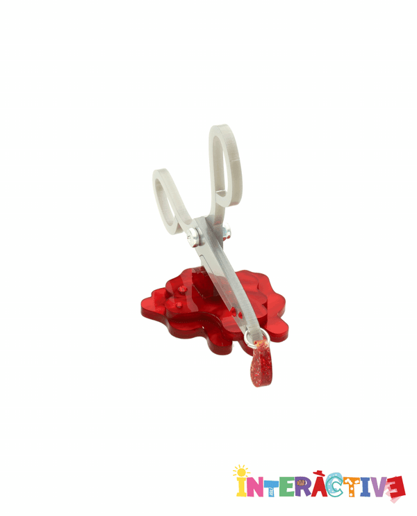 OUCH! Scissors Straight to my Heart Brooch -Interactive-