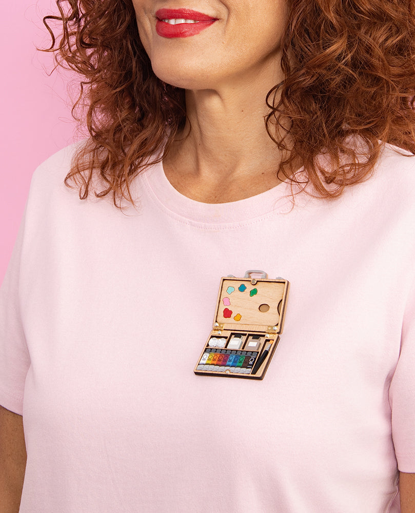 Open my Painting Kit Brooch -Interactive-