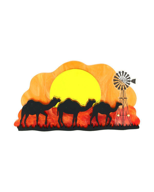 Outback Camel Sunset Brooch