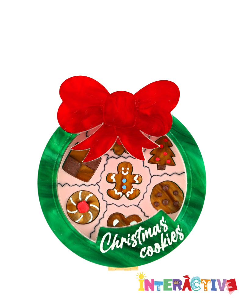 Packed Christmas Delights Brooch -Interactive-