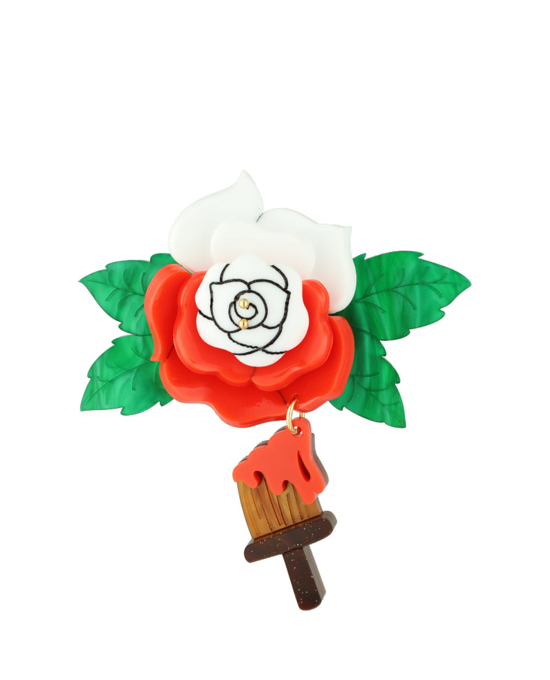 Painting the Roses Red Brooch