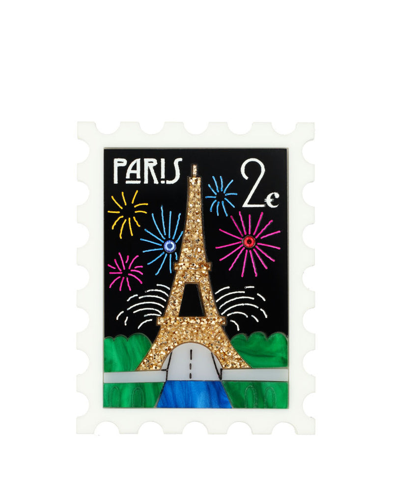 Parisian Fireworks Stamp Brooch
