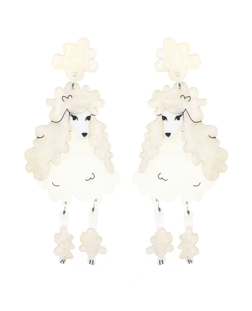 Poodle dog earrings