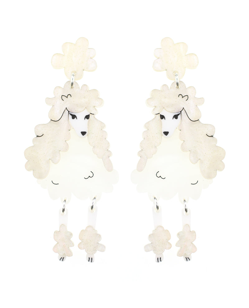 Poodle dog earrings