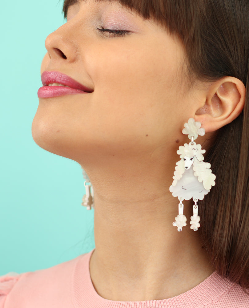 Poodle dog earrings