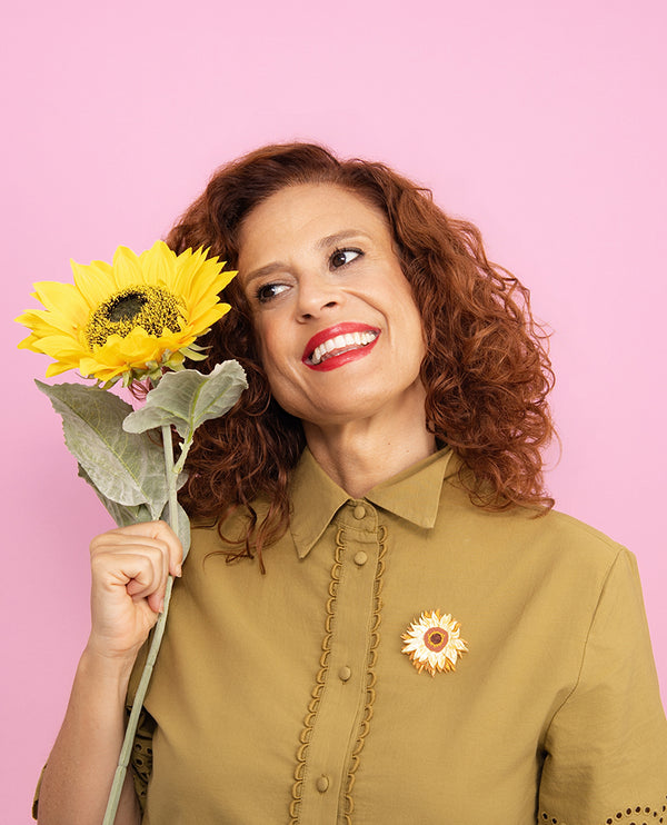 Postimpressionist Sunflower Brooch
