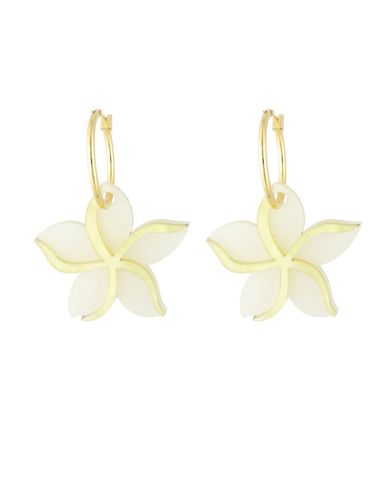 Precious Plumeria Flower Earrings