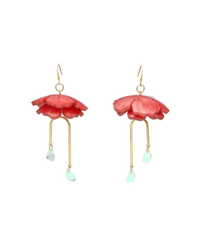 Pretty in Pink Water Droplets Earrings