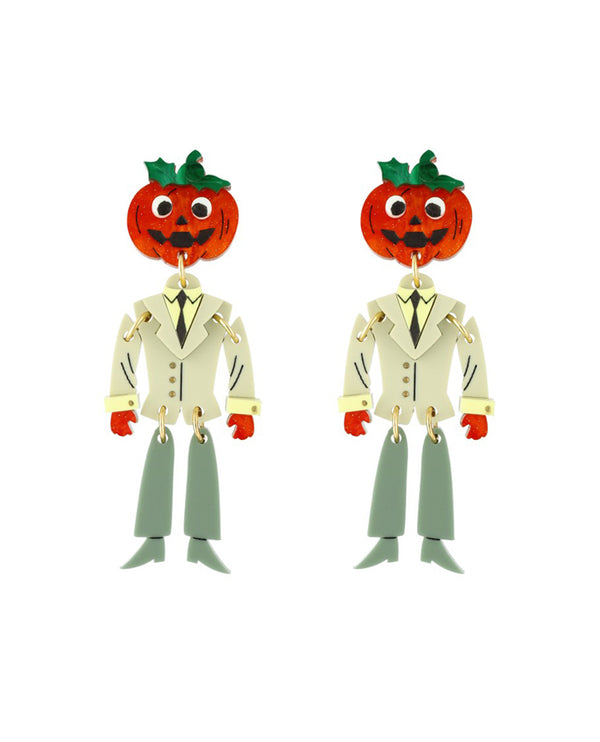 Pumpkin Man Dancing Earrings