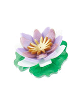 Purple Lily Pad Flower Brooch