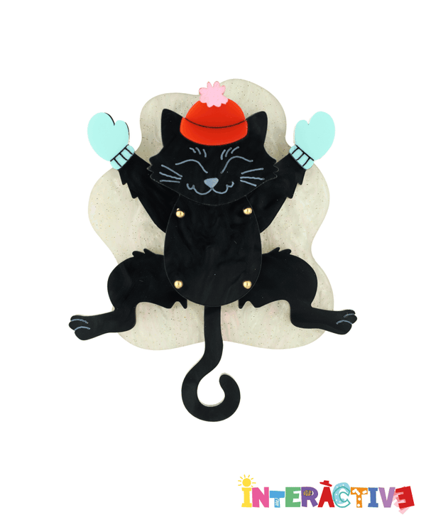 Purrfect Snow Angel Brooch -Interactive-