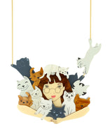 Purrfect hug- Cat Mom Necklace