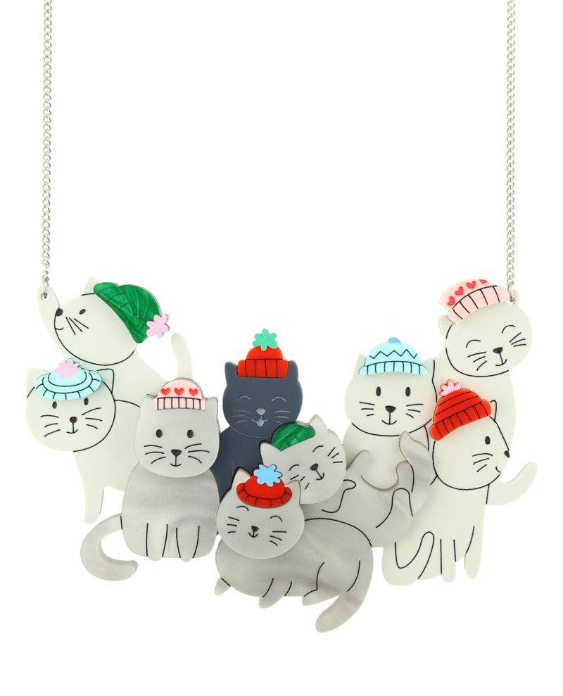 Purrs & Pompoms necklace