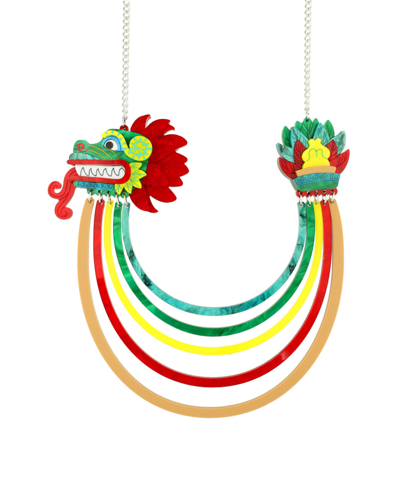 Quetzalcóatl, the Feathered Snake Statement Necklace