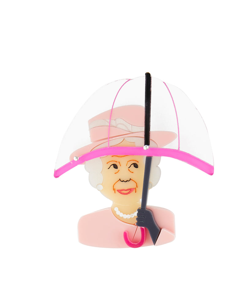 Rainy day Umbrella Queen brooch - Baby Pink