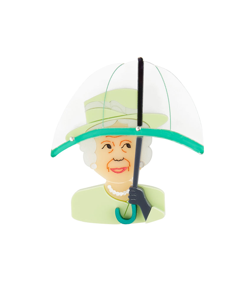 Rainy day Umbrella Queen brooch - Pistachio