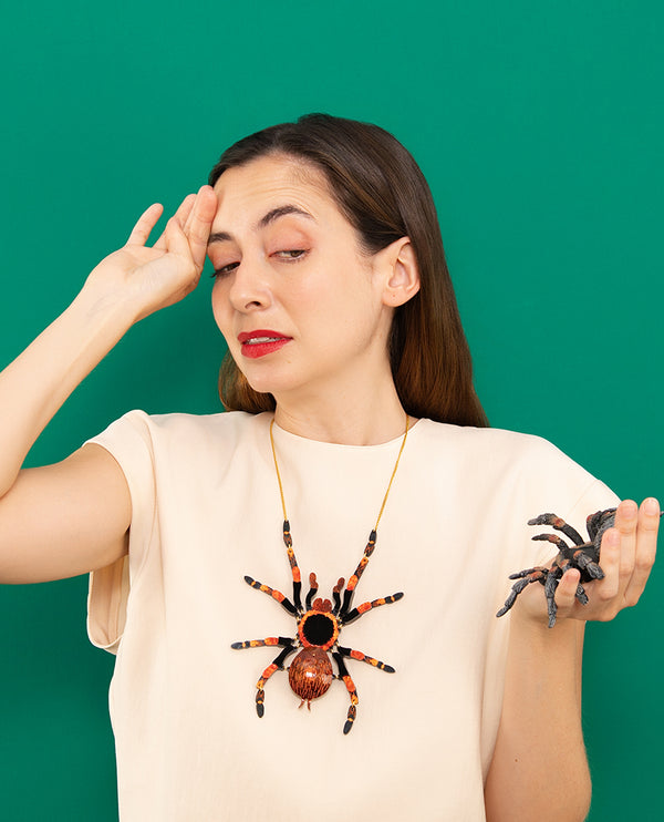 Red-Knee Tarantula Statement Necklace