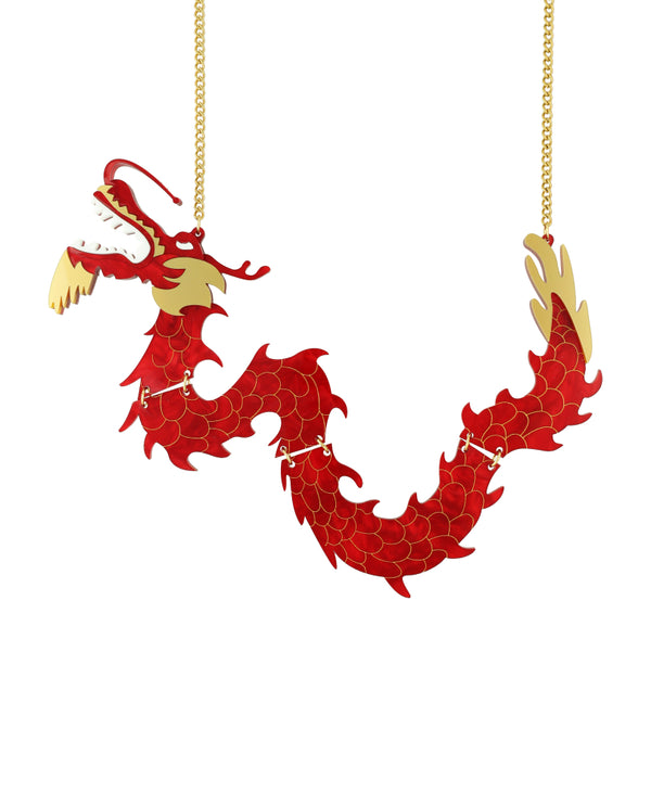 Red Dragon's Dance Necklace