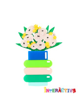 Retro Flower Vase Brooch -Interactive-