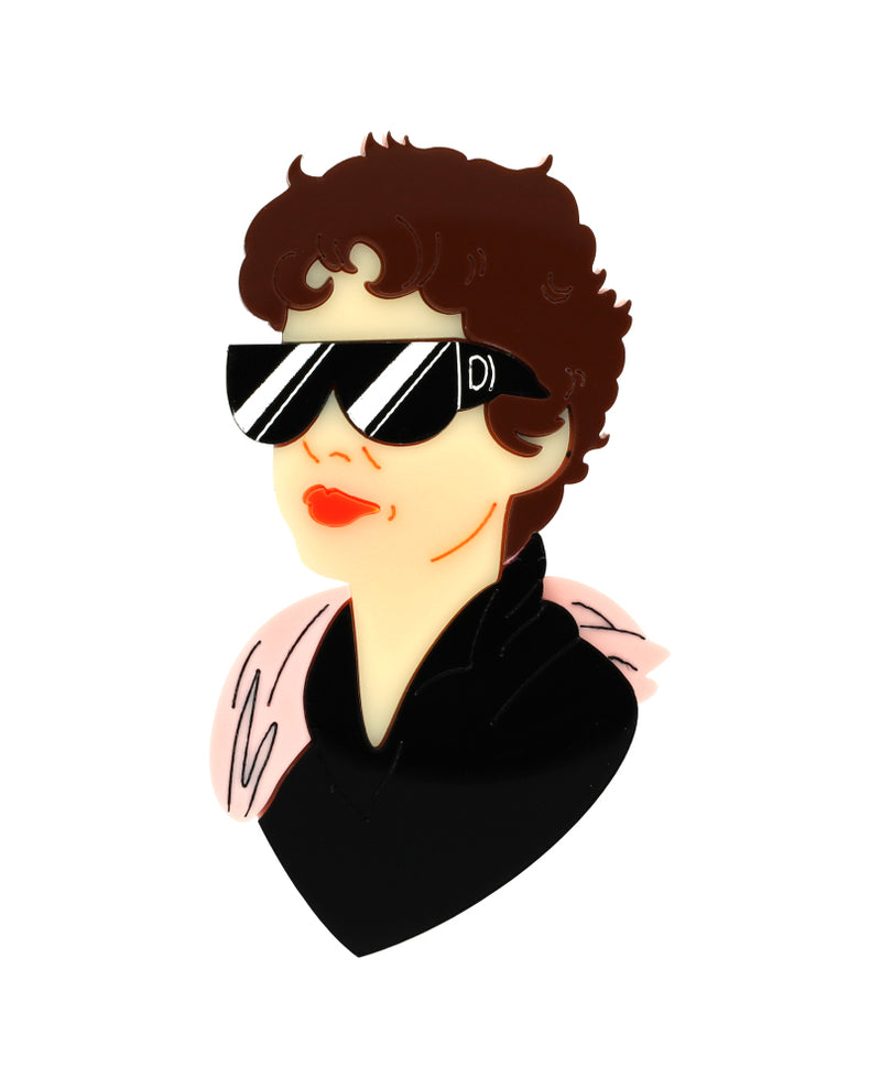 Rizzo with her Shades Brooch