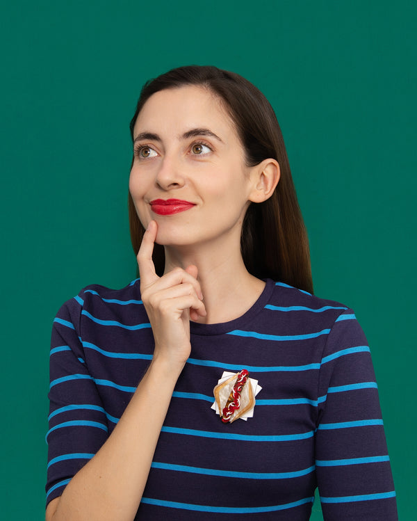 Sausage Sizzle Brooch