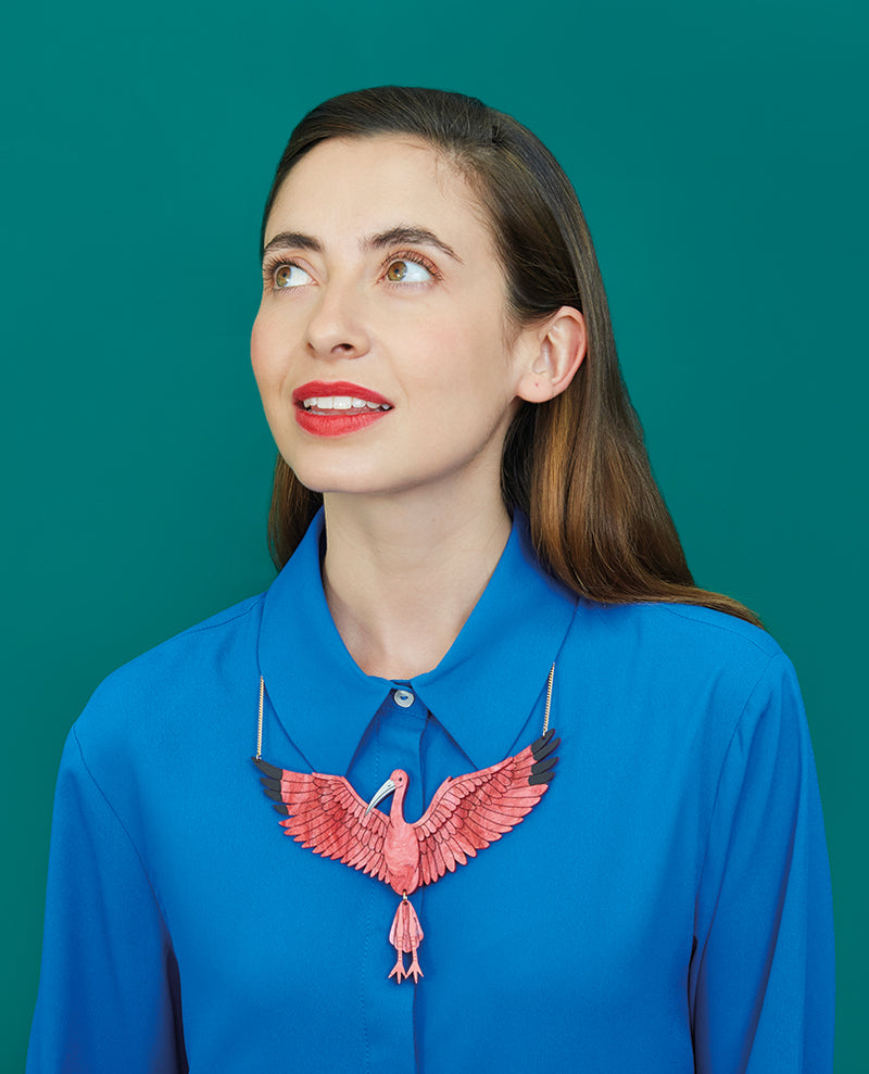 Scarlet Ibis Takes Flight Necklace