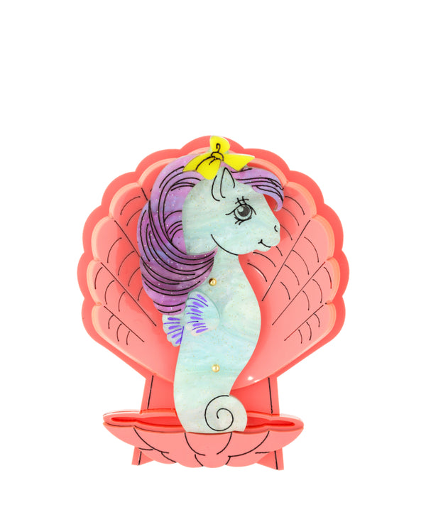 Sea Pony Curved Shell Brooch